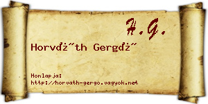 Horváth Gergő névjegykártya